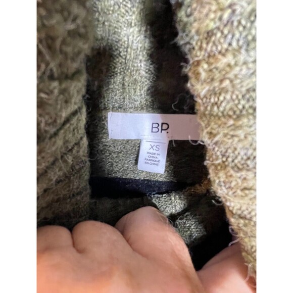 BP Womens Longline Turtleneck Sweater X-Small OliveNight Green Tunic Lightweight - Picture 3 of 7